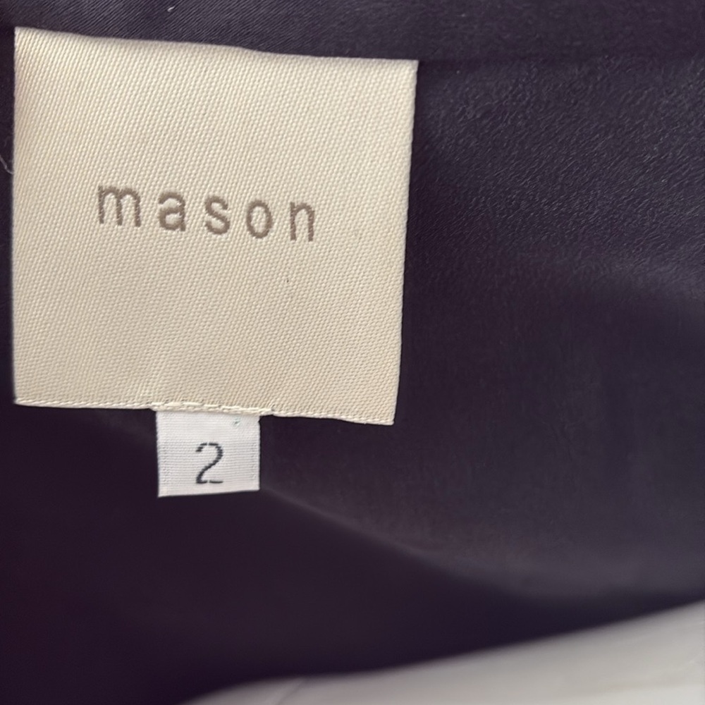 MICHELLE MASON  Silk Wrap Top Black Blouse Tie Waist size 2 - Picture 4 of 7